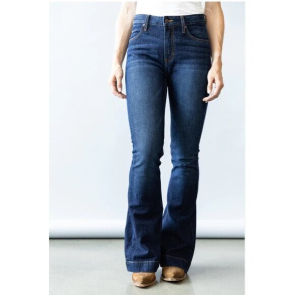 KIMES RANCH Jeans NWT Jennifer High Rise Flare Leg Dark Wash size 12/34 - Picture 1 of 15